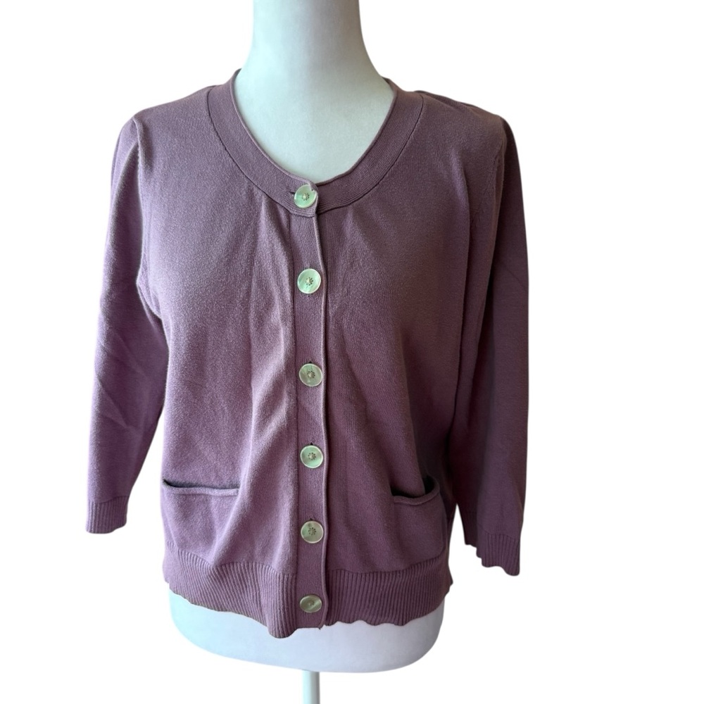 J. Jill Purple Cardigan Sweater Size Medium